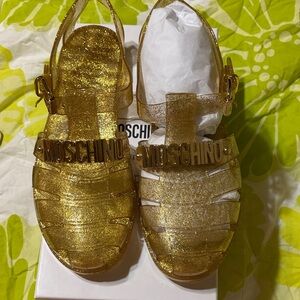 Moschino Shiny Gold Sandals